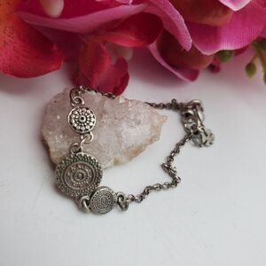 Mayan calendar silver toned bracelet B1323‎